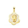 Medalla Comunion Oro 18K Virgen Niña Nacar Nube<Alda Joyeros Shop