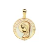 Medalla Comunion Oro 18K Virgen Niña Nacar Estrellas<Alda Joyeros Store