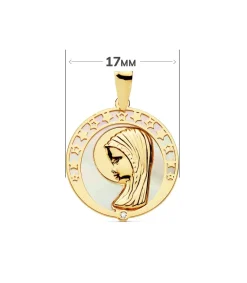 Medalla Comunion Oro 18K Virgen Niña Nacar Estrellas<Alda Joyeros Store