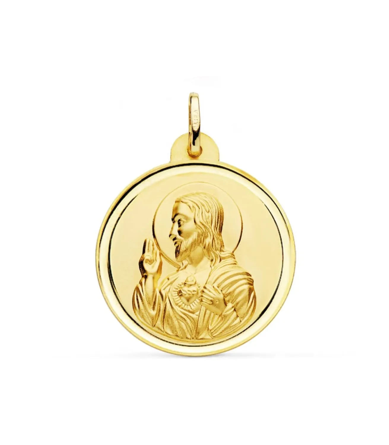 Medalla Corazon De Jesus Oro 18K 28 Mm Bisel<Alda Joyeros Outlet