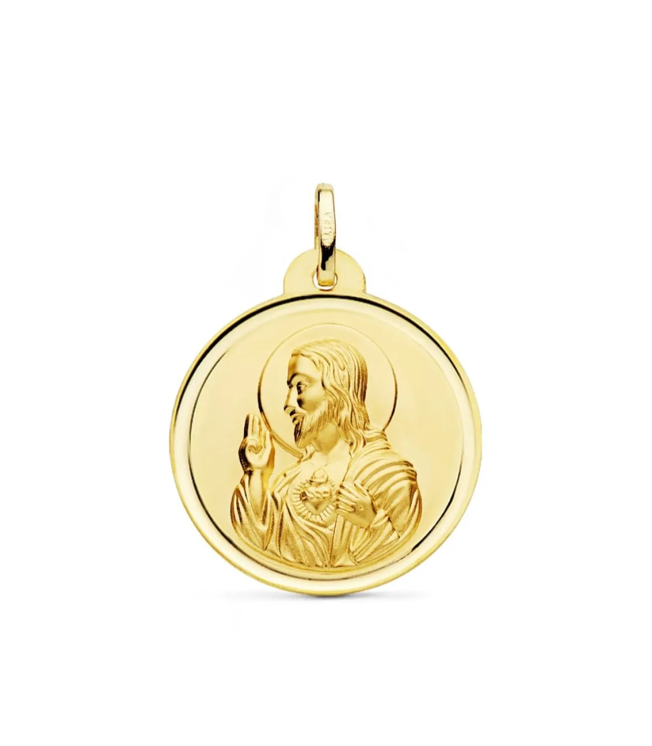 Medalla Corazon De Jesus Oro 18K 26 Mm Bisel<Alda Joyeros New