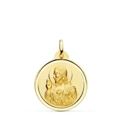 Medalla Corazon De Jesus Oro 18K 24 Mm Bisel<Alda Joyeros Best