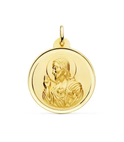 Medalla Corazon De Jesus Oro 18K 30 Mm Bisel<Alda Joyeros Outlet