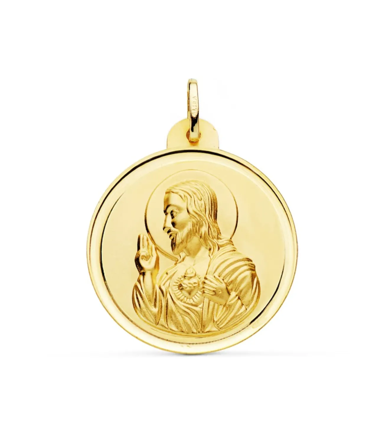 Medalla Corazon De Jesus Oro 18K 30 Mm Bisel<Alda Joyeros Outlet