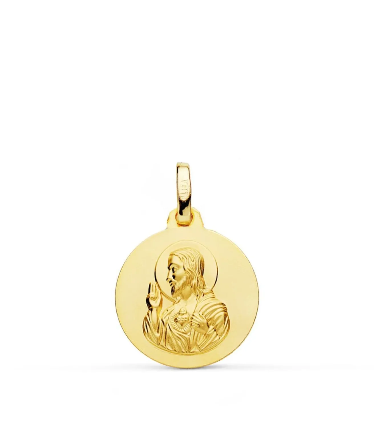 Medalla Corazon De Jesus Oro Amarillo 18 K 16 Mm<Alda Joyeros Store