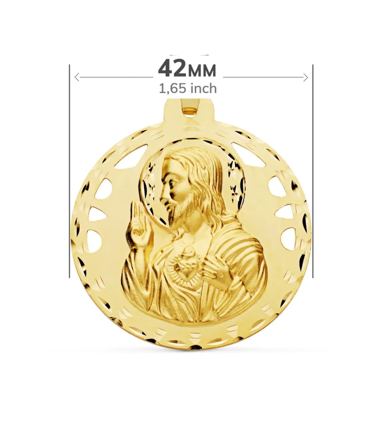 Medalla Corazon De Jesus Oro 18K 42 Mm Calada<Alda Joyeros Hot