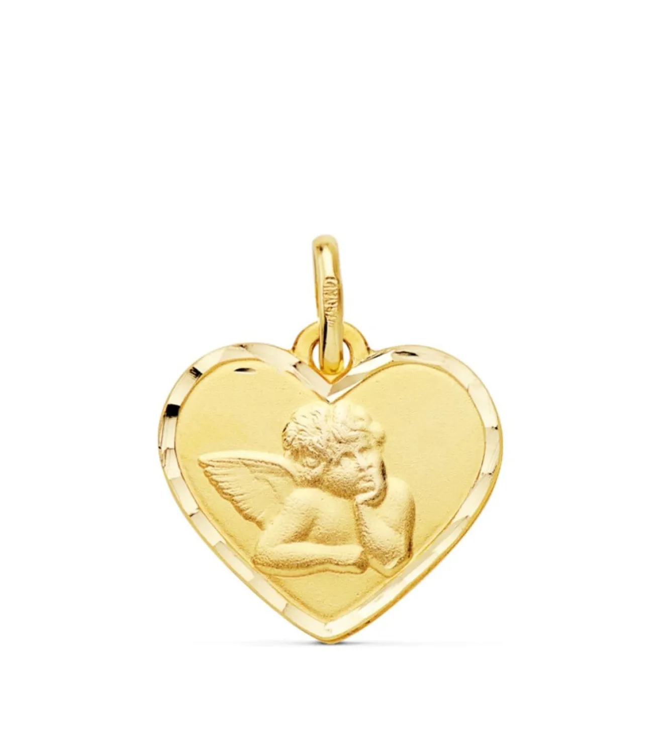 Medalla Corazon Ángel Querubin Oro 18K 14Mm<Alda Joyeros Fashion