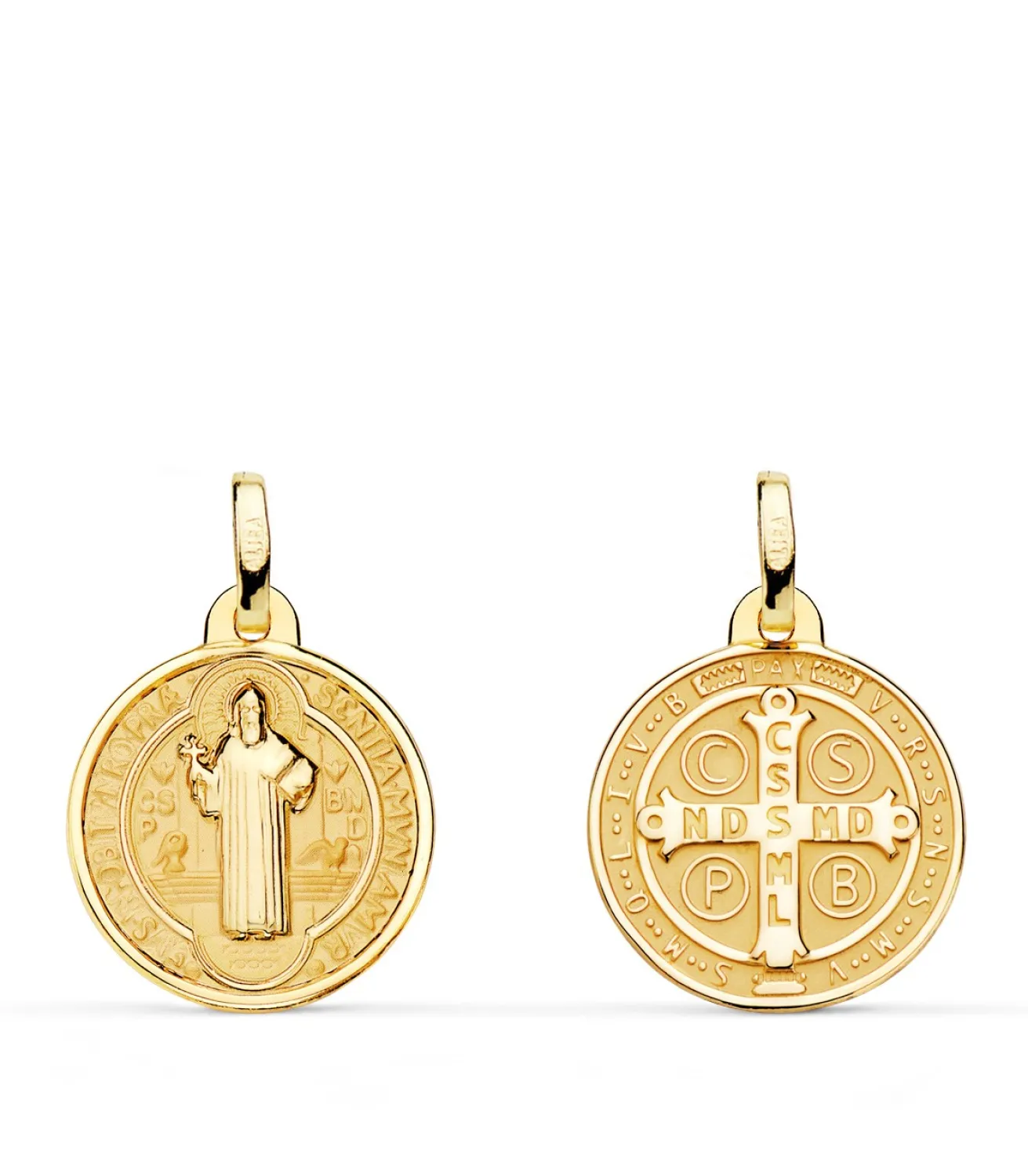 Medalla De San Benito Oro 18K Mate Y Brillo 16Mm<Alda Joyeros Best