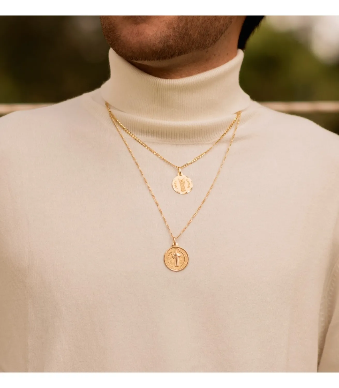 Medalla De San Benito Oro 18K Mate Y Brillo 24Mm<Alda Joyeros Discount