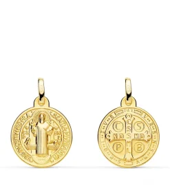 Medalla Escapulario San Benito Monje Oro 18K 16Mm<Alda Joyeros Discount