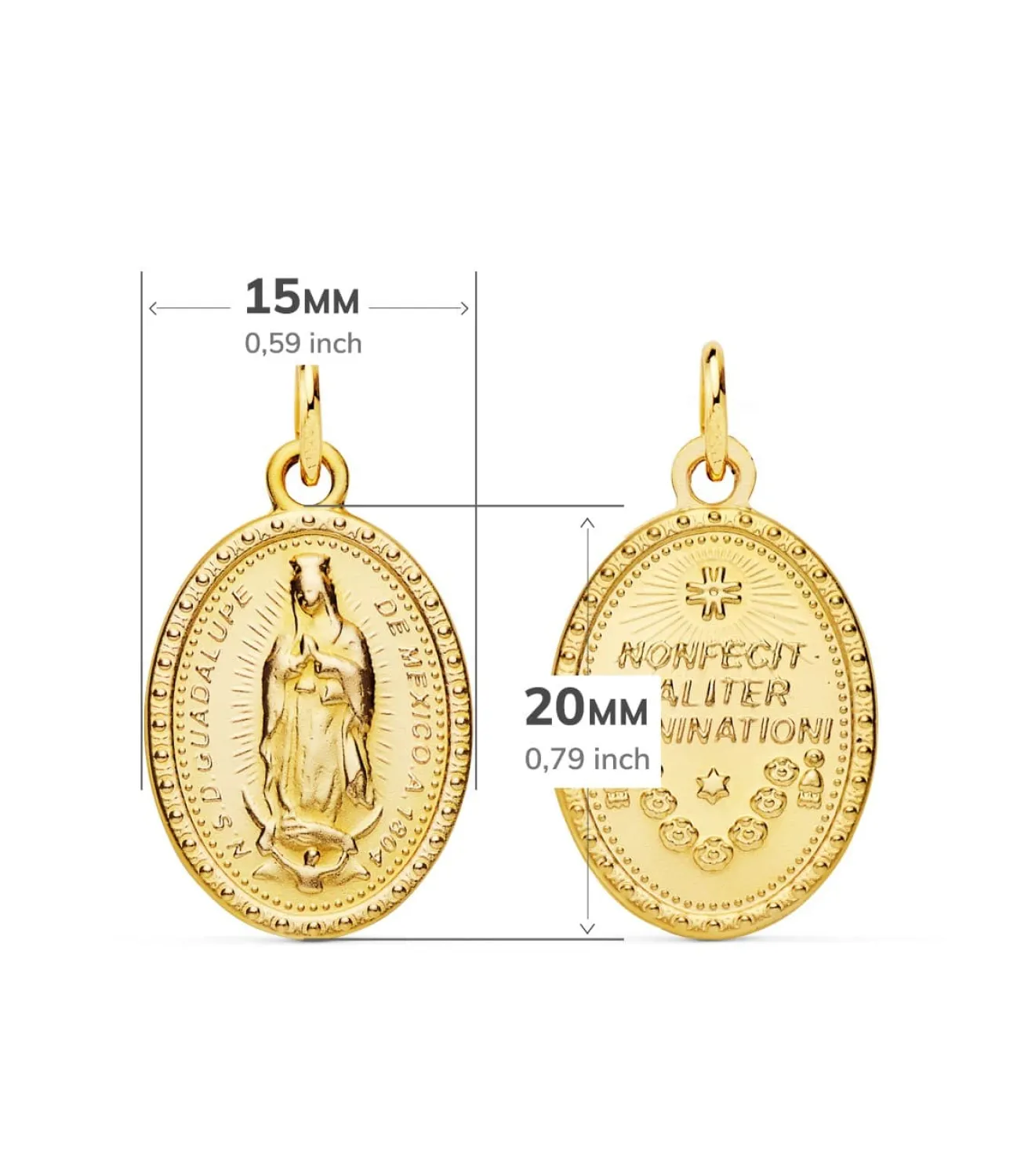Medalla Escapulario Virgen Guadalupe Mexico 20 Mm<Alda Joyeros Fashion