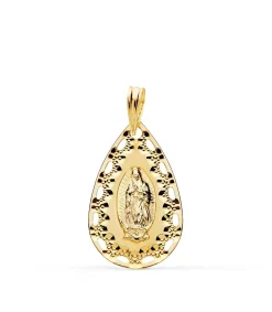 Medalla Gota Virgen De Guadalupe Mexico Oro 18K 18Mm<Alda Joyeros Cheap