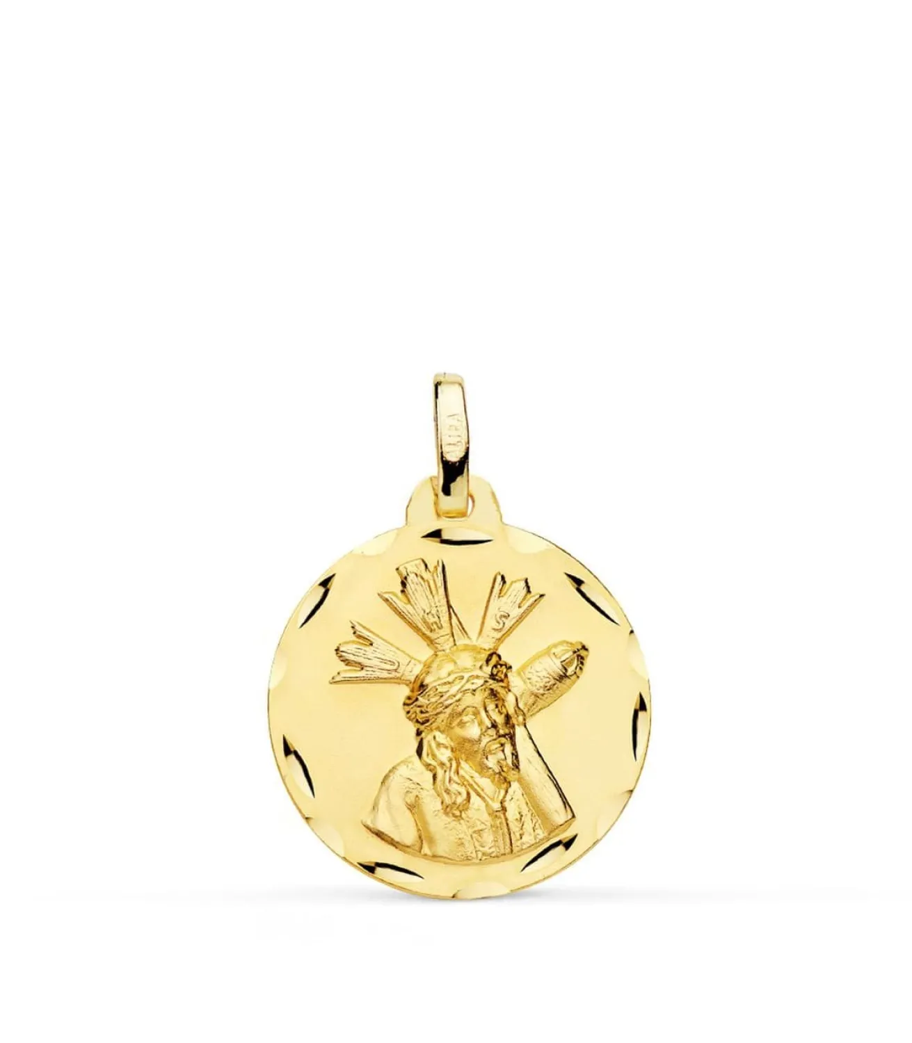Medalla Jesus Del Gran Poder 18K 18Mm Tallada<Alda Joyeros Outlet