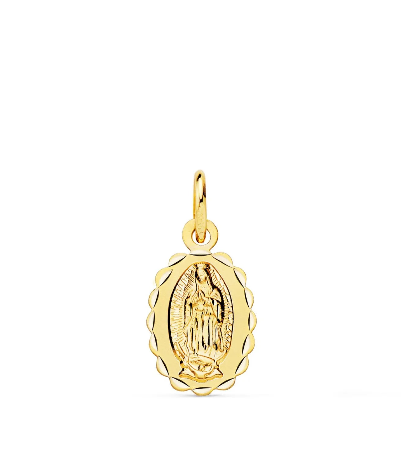 Medalla 18K V. Guadalupe Mexico 12Mm Oval Tallada<Alda Joyeros Fashion