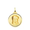 Medalla 18Kt 20Mm Virgen Niña Rezando Bisel<Alda Joyeros Cheap