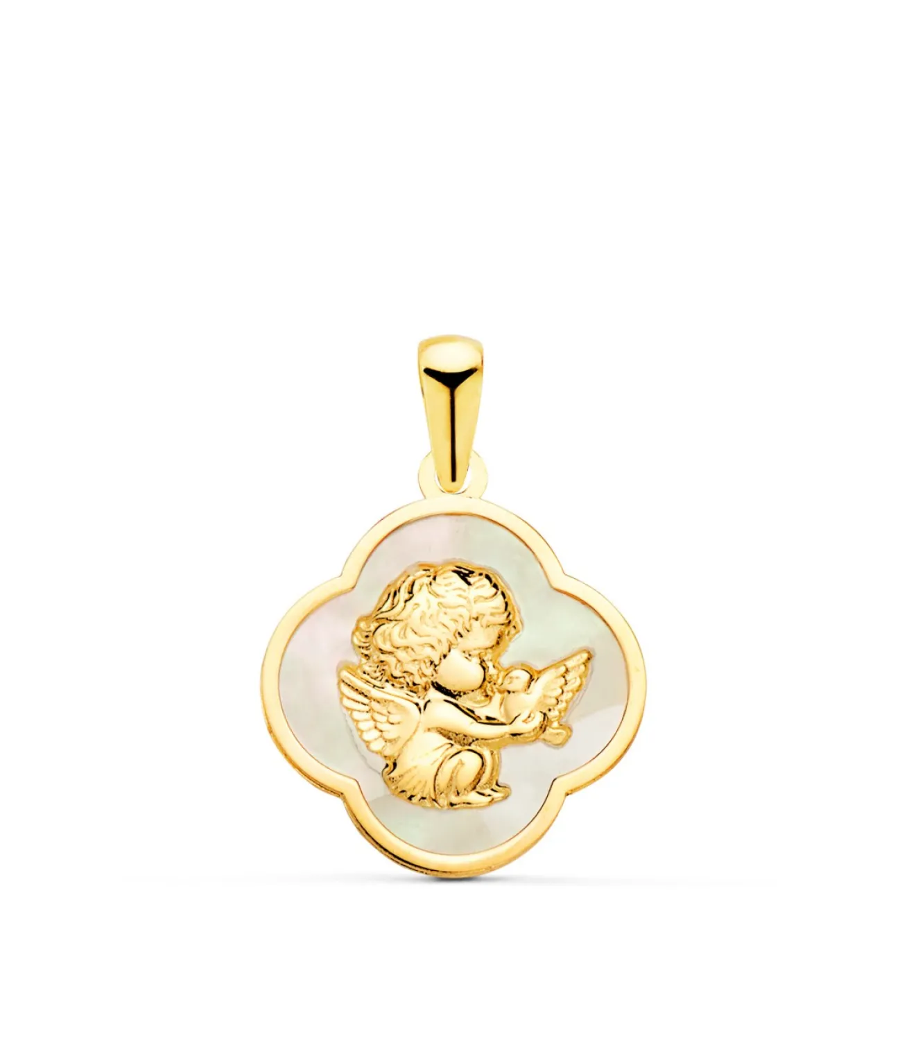 Medalla Nacar Ángel Y Paloma Oro Amarillo 18K<Alda Joyeros Store
