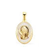 Medalla Nacar Virgen Niña Oval Oro 18 K 17 Mm<Alda Joyeros Cheap