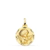 Medalla Ángel Burlon Y Pajaro Oro Amarillo 18K 16Mm<Alda Joyeros Best Sale