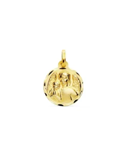 Medalla Ángel De La Guarda Protector Oro 18K 16 Mm<Alda Joyeros Online