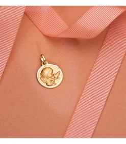 Medalla Ángel Y Pajaro Oro Amarillo 18K 16Mm Bisel<Alda Joyeros Online