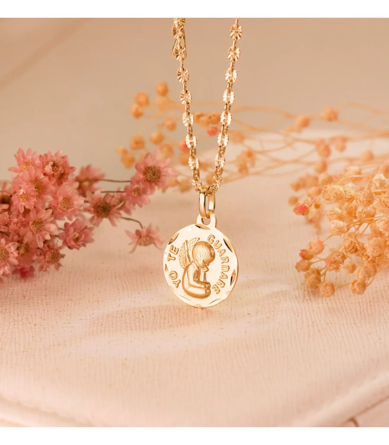Medalla Ángel "Yo Te Guardare" 18K 16Mm<Alda Joyeros Best