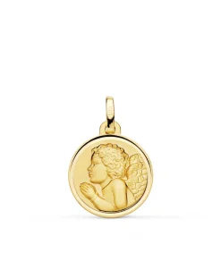Medalla Ángelito Rezando Oro 18K 16Mm Bisel<Alda Joyeros Flash Sale