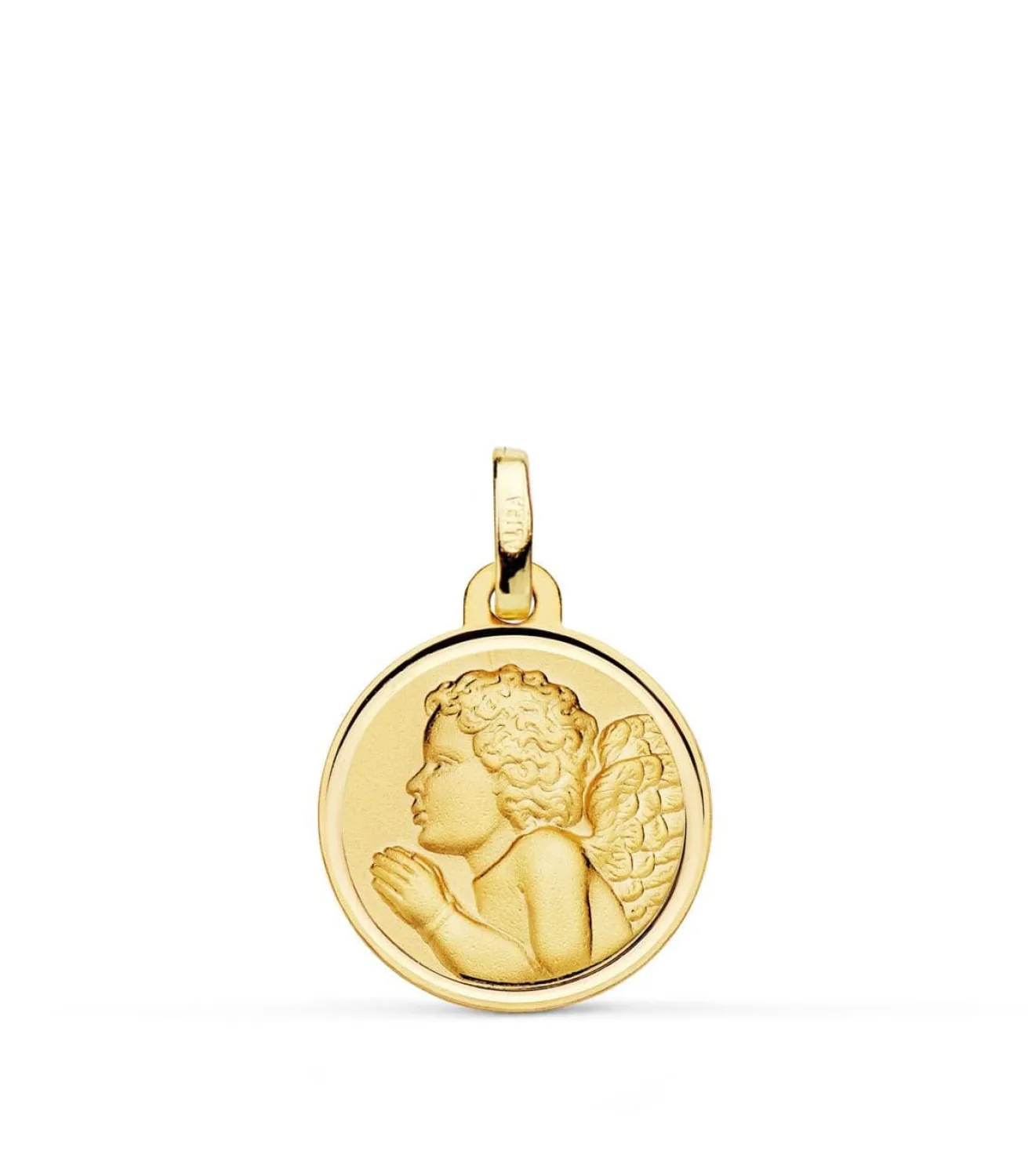Medalla Ángelito Rezando Oro 18K 16Mm Bisel<Alda Joyeros Flash Sale