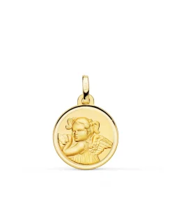 Medalla Niña Ángel Oro 18K 16Mm Bisel<Alda Joyeros Online