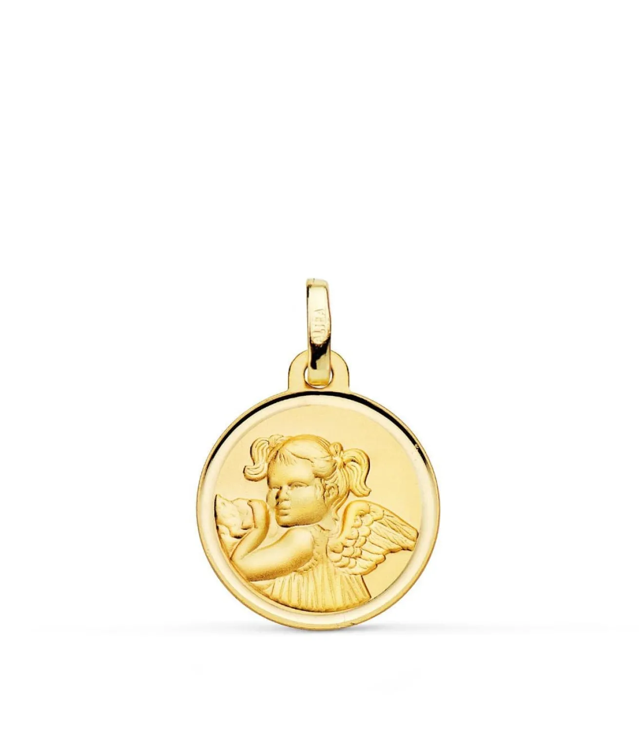 Medalla Niña Ángel Oro 18K 16Mm Bisel<Alda Joyeros Online