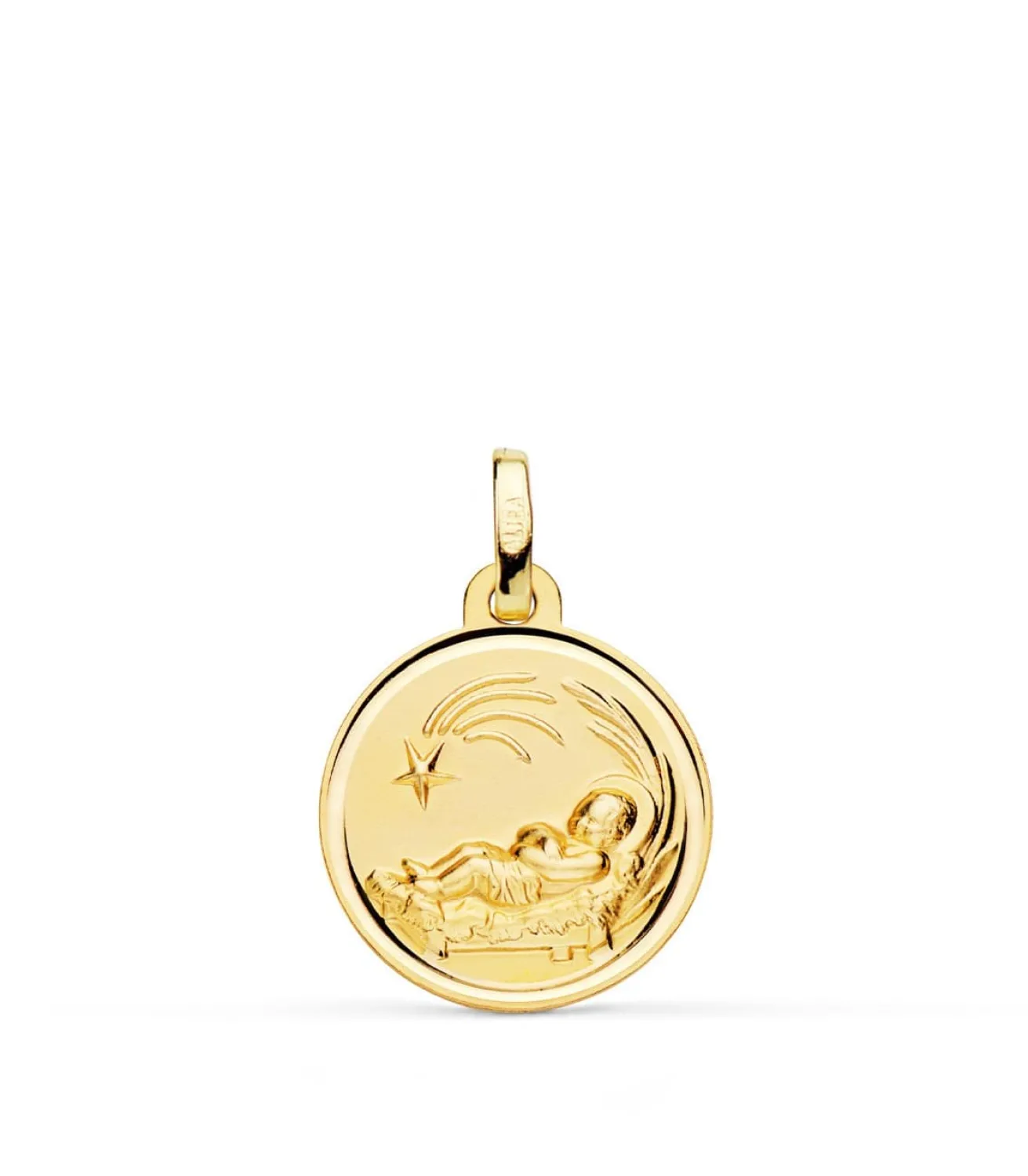 Medalla Nino Del Pesebre Oro 18K 16Mm Bisel<Alda Joyeros Online