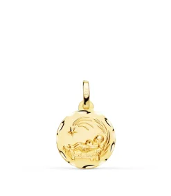 Medalla Nino Del Pesebre Oro 18K 14Mm Tallada<Alda Joyeros Hot