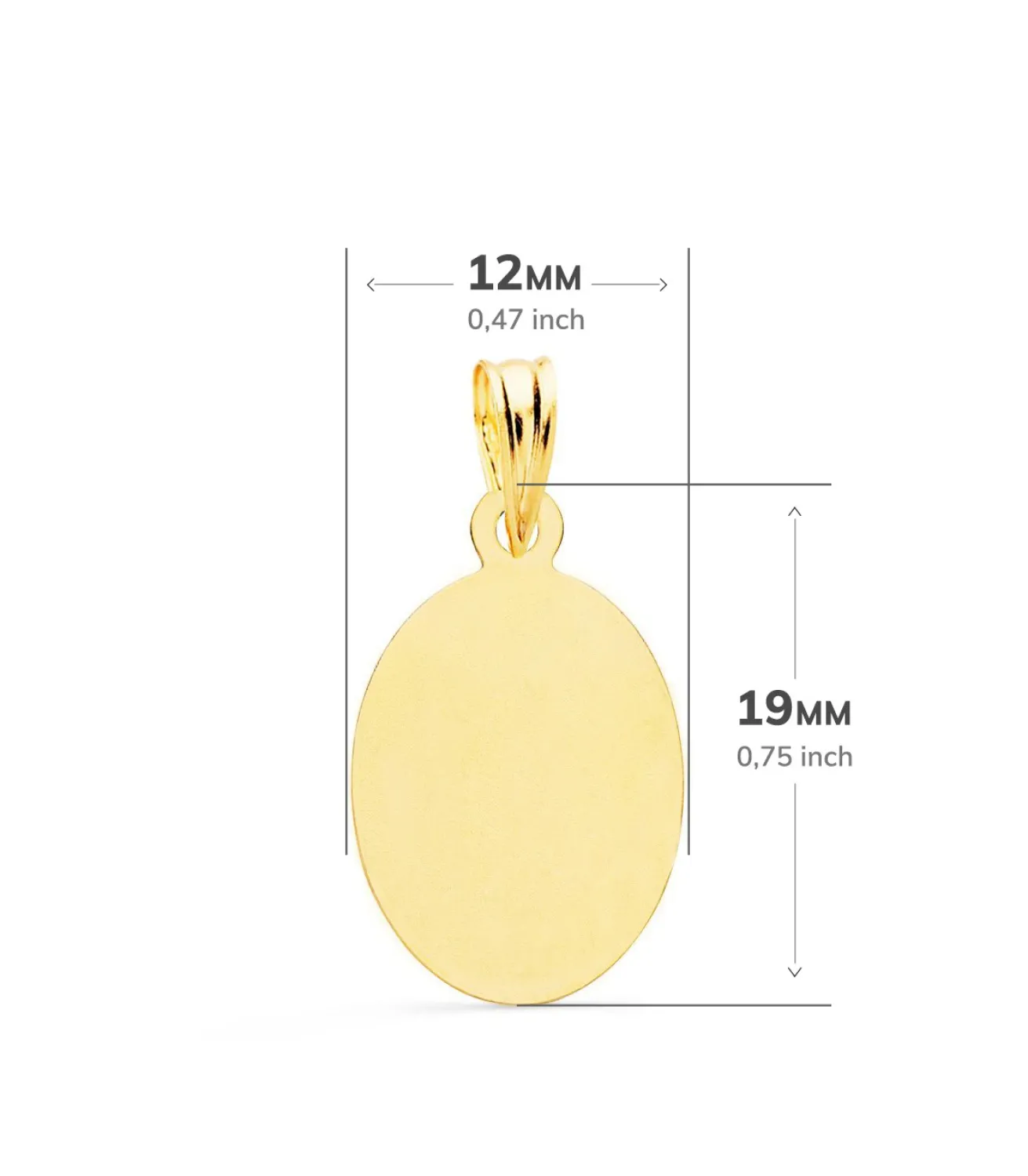 Medalla Oval Virgen Niña 18K Tallada 19 Mm<Alda Joyeros Store