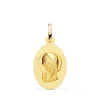 Medalla Oval Virgen Niña 18K Mate 19 Mm<Alda Joyeros Online