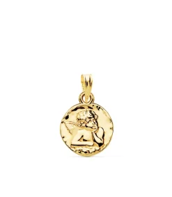 Medalla Redonda Ángel Oro Amarillo 18K 14 Mm<Alda Joyeros Store