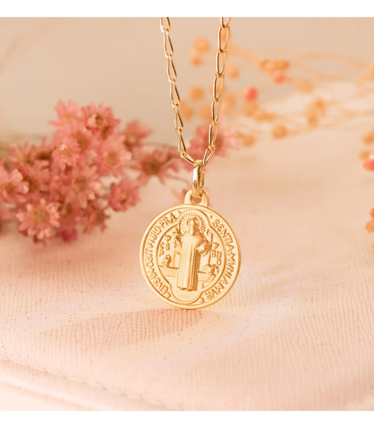 Medalla San Benito Monje Oro 18K 18Mm<Alda Joyeros Fashion