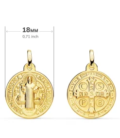 Medalla San Benito Monje Oro 18K 18Mm<Alda Joyeros Fashion