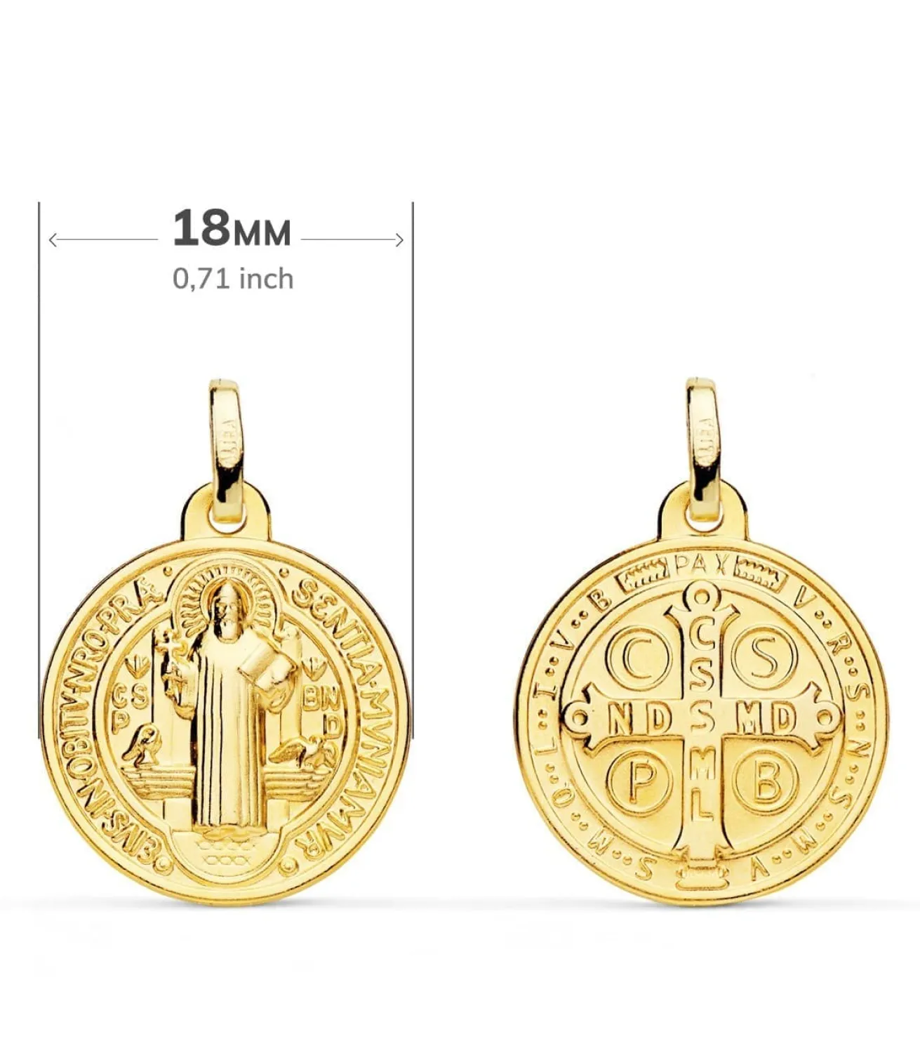 Medalla San Benito Monje Oro 18K 18Mm<Alda Joyeros Fashion