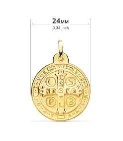 Medalla San Benito Monje Oro 18K 24Mm<Alda Joyeros Best Sale