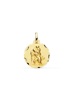 Medalla San Cristóbal Oro 18K 18Mm Tallada<Alda Joyeros Best Sale