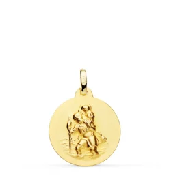 Medalla San Cristóbal Oro 18K 18Mm Matizada<Alda Joyeros Clearance