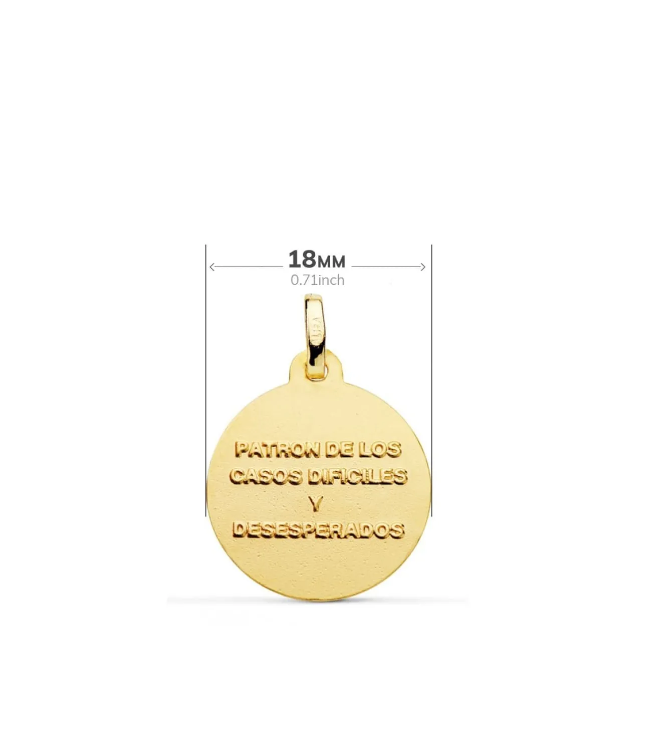 Medalla San Judas Tadeo Oro 18K 18Mm Bisel<Alda Joyeros Best Sale
