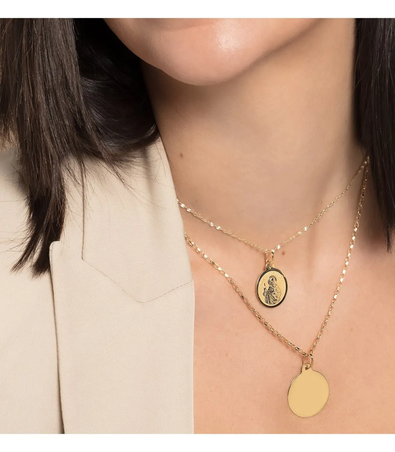 Medalla San Judas Tadeo Oro 18K 20Mm Brillo<Alda Joyeros Discount