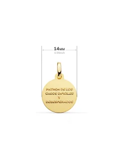 Medalla San Judas Tadeo Oro 18K 14Mm<Alda Joyeros Clearance