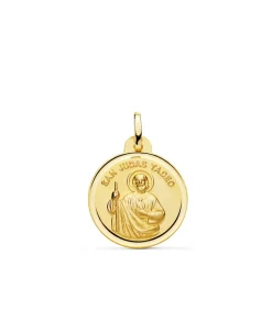 Medalla San Judas Tadeo Oro 18K 24Mm Bisel<Alda Joyeros Fashion