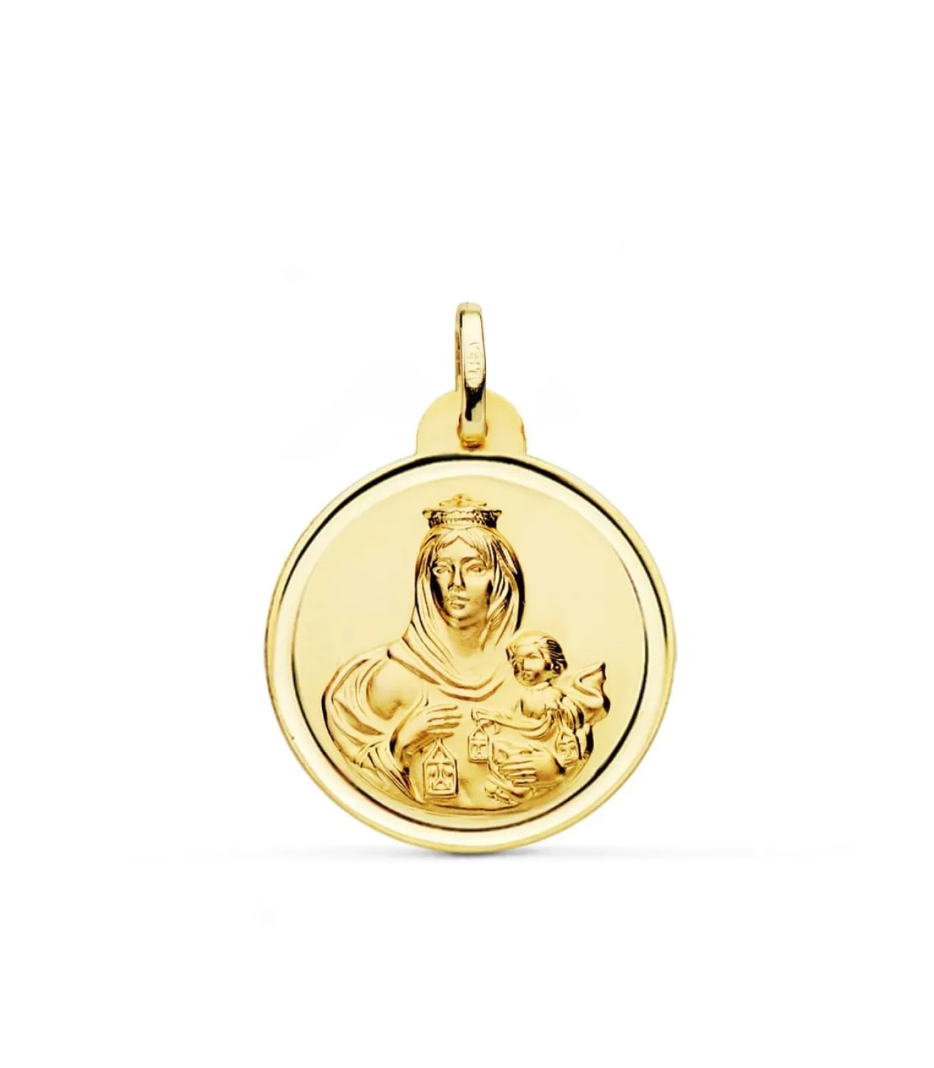 Medalla Virgen Carmen Oro 18K 24Mm Bisel<Alda Joyeros Shop