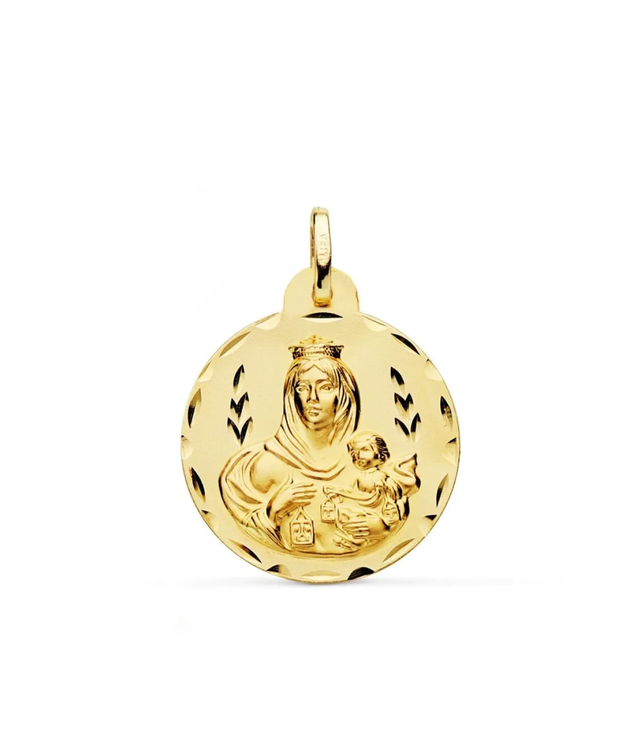 Medalla Virgen Carmen Oro 18K 24Mm Tallada<Alda Joyeros Cheap