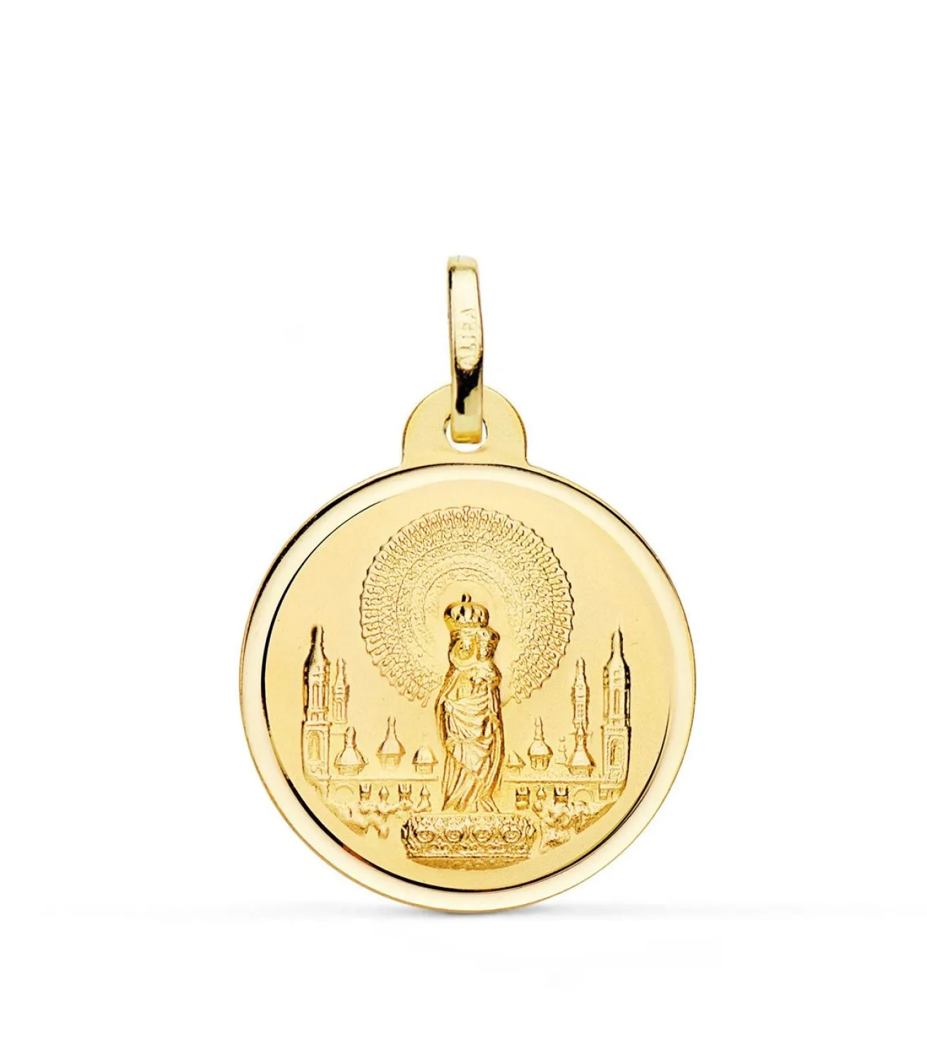 Medalla Virgen Del Pilar 18 Ktes 22Mm Bisel<Alda Joyeros Fashion