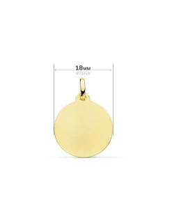 Medalla Virgen Inmaculada Niña Oro 18K 18Mm Tallada<Alda Joyeros Shop