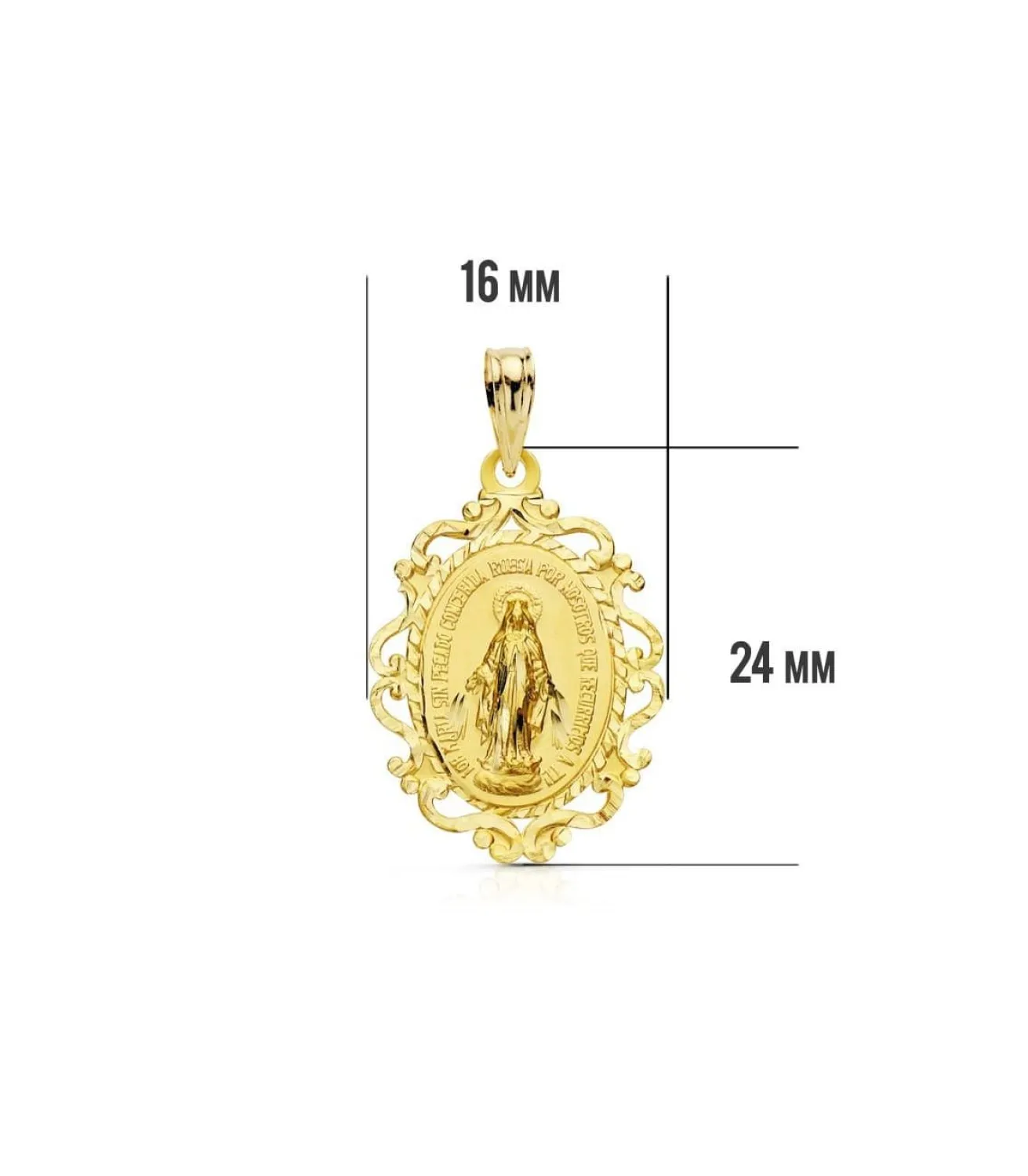 Medalla Virgen Milagrosa 18 Ktes 24 Mm<Alda Joyeros Fashion