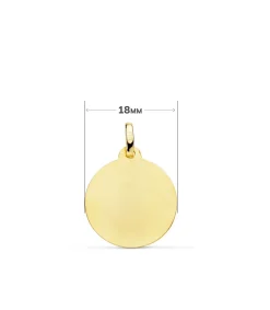 Medalla Virgen Niña Brillo 18 Ktes 18 Mm<Alda Joyeros New